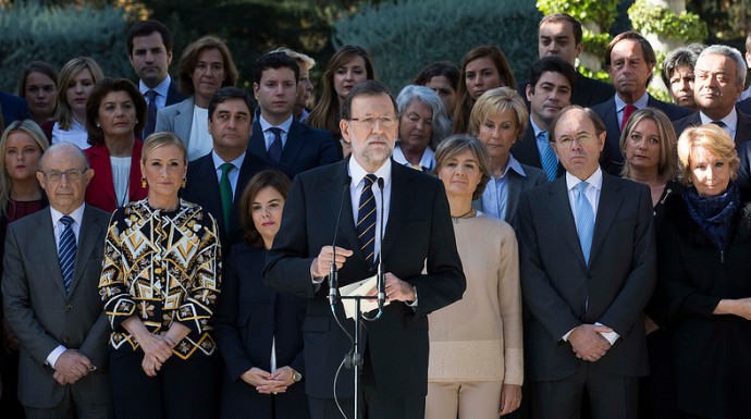 Rajoy junto al resto de la candidatura por Madrid.