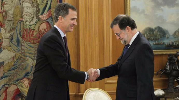 El Rey y Rajoy en Zarzuela este martes.