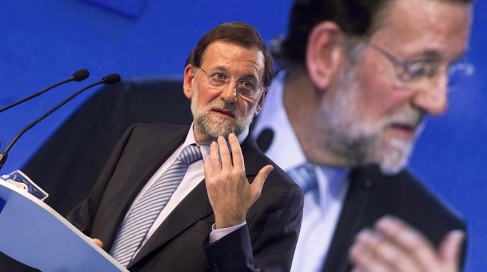 Rajoy durante un mitin.