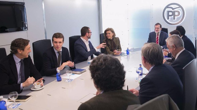 Rajoy junto al comité de dirección del PP.