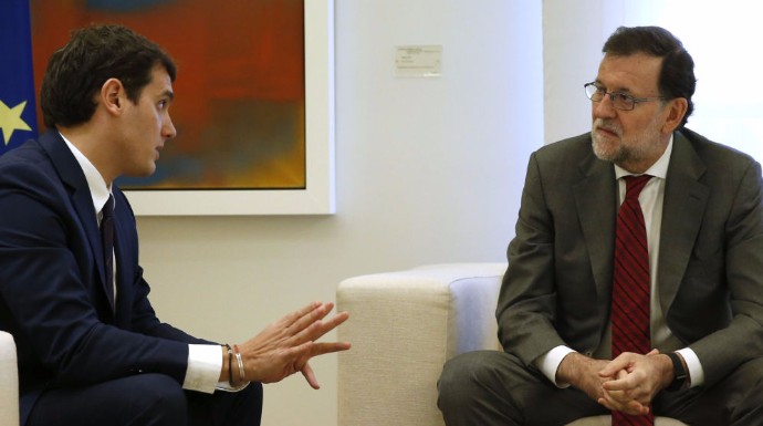Mariano Rajoy y Albert Rivera en La Moncloa.