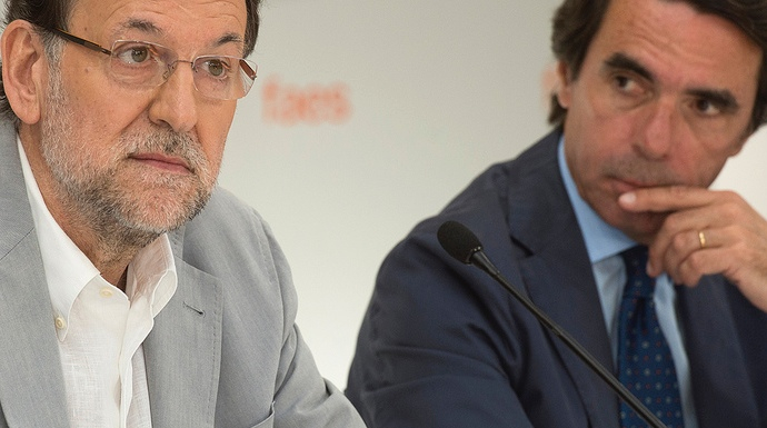 Rajoy y Aznar en un acto de FAES