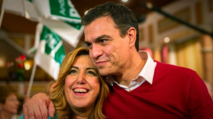 Susana Díaz y Pedro Sánchez, durante la pasada campaña del 20D.