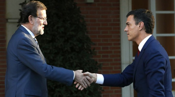 Rajoy recibe en La Moncloa a Pedro Sánchez