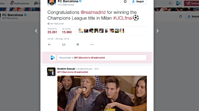 La "guasa" de un tuitero ironiza sobre cómo Messi y los culés vieron la final. 