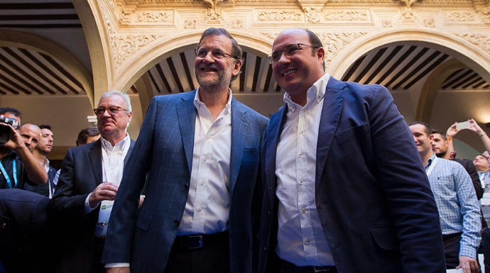 Rajoy, con el presidente de Murcia, Pedro Antonio Sánchez