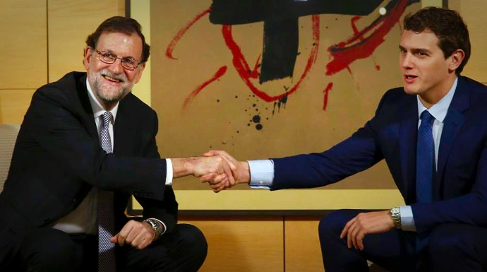 Mariano Rajoy y Albert Rivera en los contactos tras el 20-D.