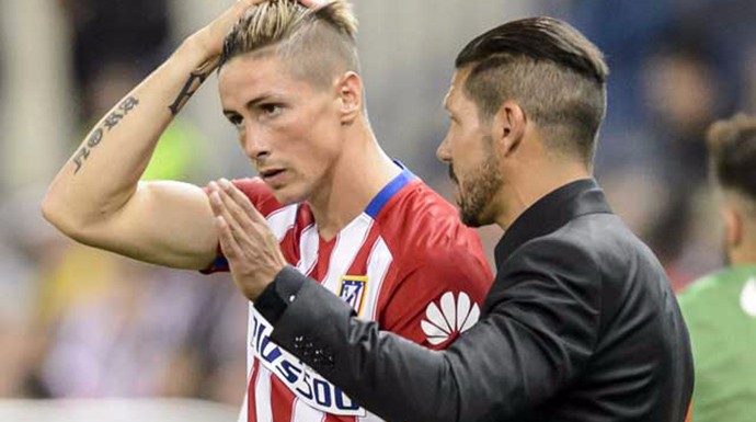Fernando Torres y El Cholo Simeone. 