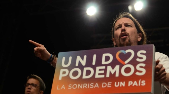 Pablo Iglesias, en la noche electoral del 26-J