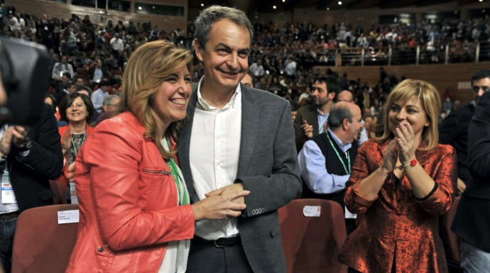 Zapatero y Susana Díaz en un mitin del PSOE