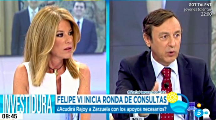 Un momento de la bronca en Telecinco.