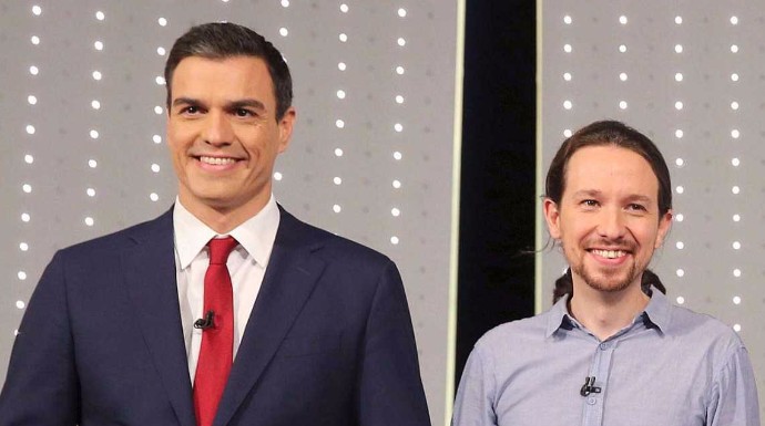 Pedro Sánchez y Pablo Iglesias. 