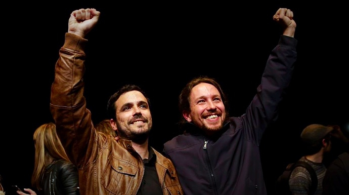 Alberto Garzón (IU) y Pablo Iglesias (Podemos), en una imagen de archivo.