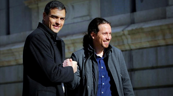 Pedro Sánchez y Pablo Iglesias, en una imagen del pasado invierno.