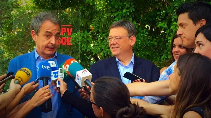 Zapatero ha acudido a un acto del PSPV de Ximo Puig. 
