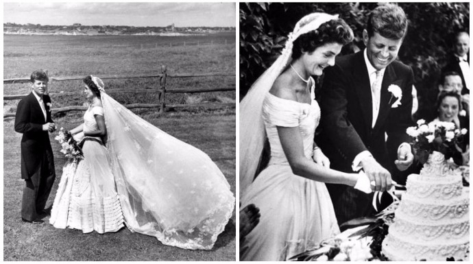 La periodista Jackie Bouvier y John F. Kennedy se casaron en 1953.