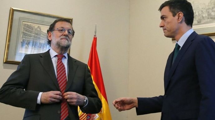 Rajoy y Sánchez en una de sus entrevistas para buscar un acuerdo que facilitara la investidura.