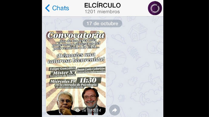 El mensaje de Telegram del Círculo de Podemos no ha dejado a nadie indiferente.