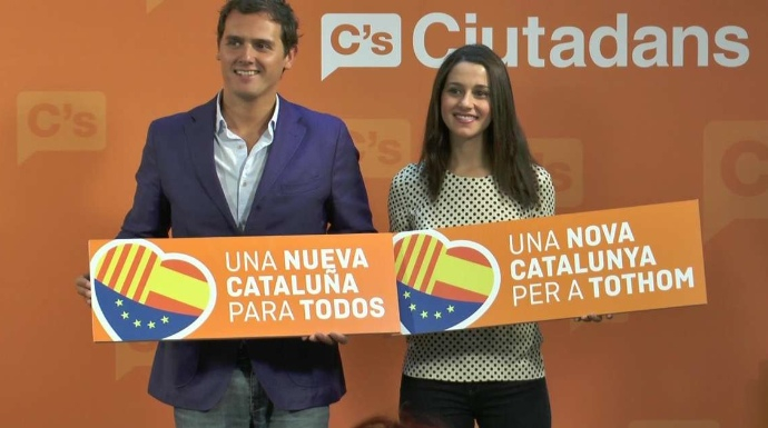 Albert Rivera e Inés Arrimadas, en un acto electoral de Ciudadanos