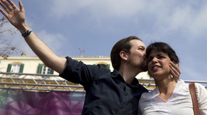 Pablo Iglesias, junto a la líder de Podemos en Andalucía, Teresa Rodríguez