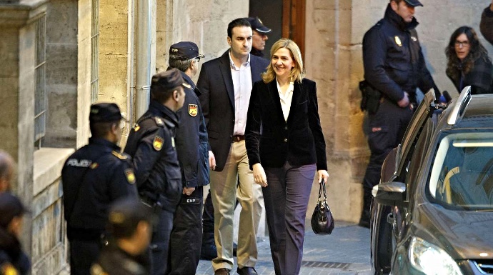 La Infanta Cristina, en una de sus "visitas" a la Audiencia de Palma.