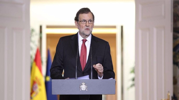 Rajoy durante su comparecencia.