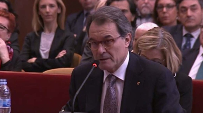 Artur Mas, durante su declaración ante el Tribunal Superior de Cataluña.