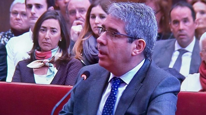 El diputado de la antigua Convergencia en el Congreso, Francesc Homs, este miércoles en el juicio contra Artur Mas