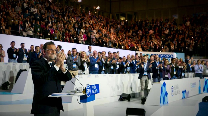 Mariano Rajoy, este sábado en el Congreso del PP.