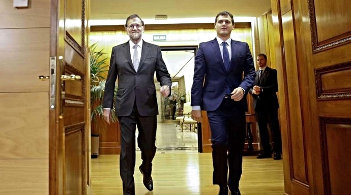 Mariano Rajoy y Albert Rivera en una reciente reunión en el Congreso.