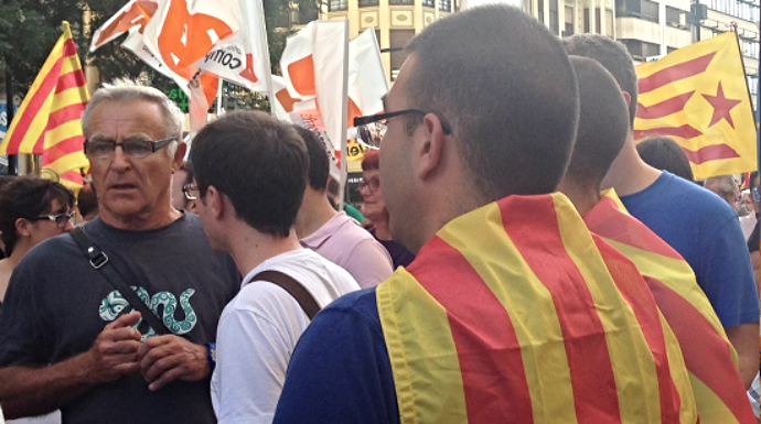 Joan Ribó, durante una manifestación de exaltación catalanista.