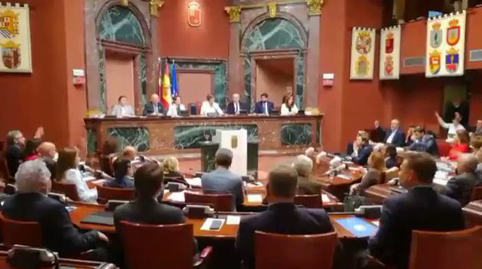 El Pleno de este miércoles en el Parlamento de Murcia.