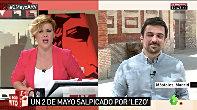 Un momento del tenso programa de hoy en 'Al Rojo Vivo', en La Sexta.