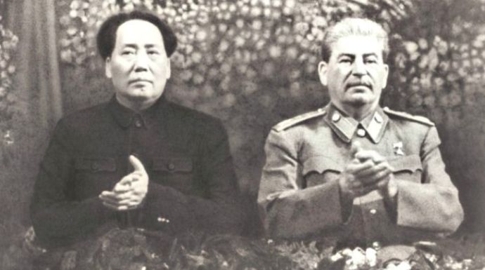 Mao y Stalin, en un encuentro en Moscú en 1949
