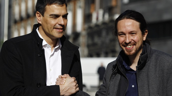 Sánchez e Iglesias, en marzo de 2016 (EP)