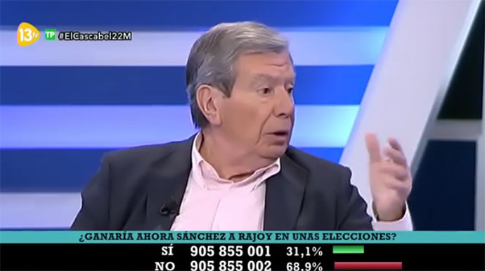 José Luis Corcuera durante su intervención en 13TV.