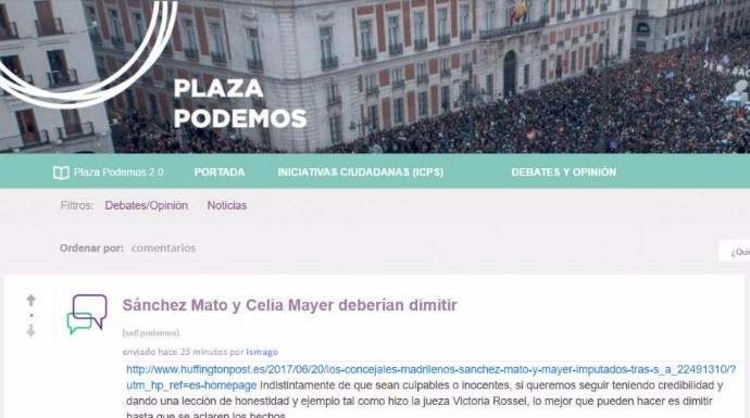 Uno de los mensajes colgados en el foro Plaza Podemos.