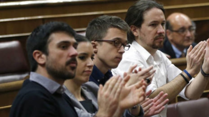 Espinar, Montero, Errejón e Iglesias, en el Congreso.