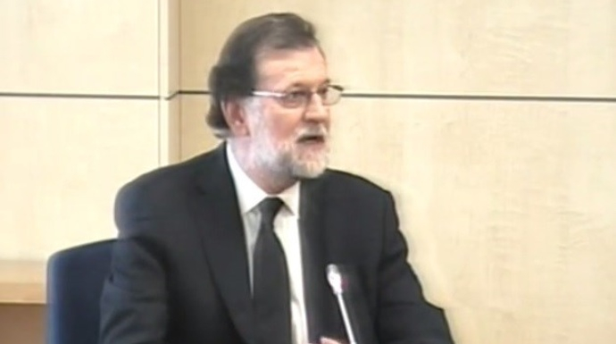 Rajoy, declarando como testigo en la Audiencia Nacional.