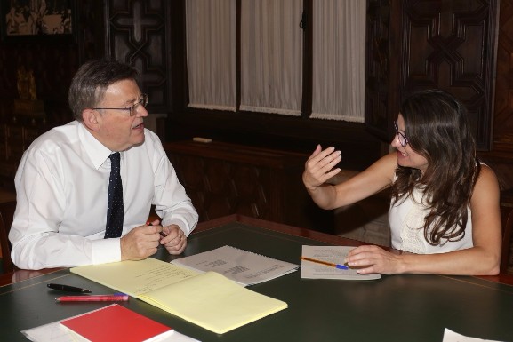 Puig y Oltra preparando la entrevista con Rajoy