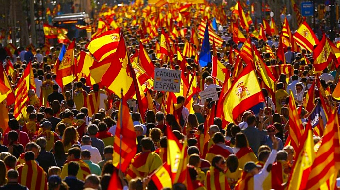 Una imagen de las miles de personas que se han manifestado en Barcelona.