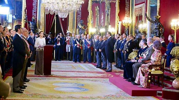 Un momento de la celebración de la Pascua Militar en el Palacio Real.