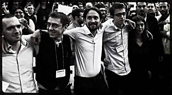 Algunos de los fundadores de Podemos, en Vistalegre