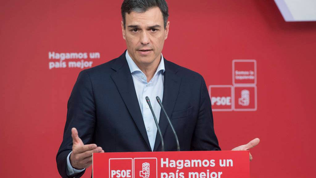 Pedro Sánchez durante la rueda de prensa.