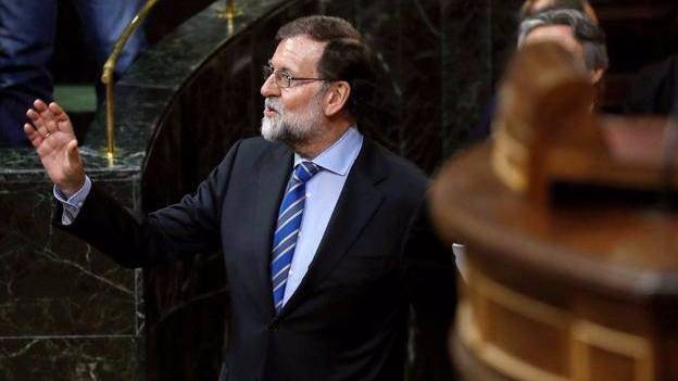 Rajoy este miércoles en el hemiciclo.