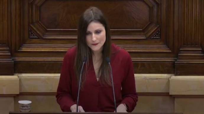 La portavoz de Cs, Lorena Roldán, este miércoles en el pleno del Parlament.