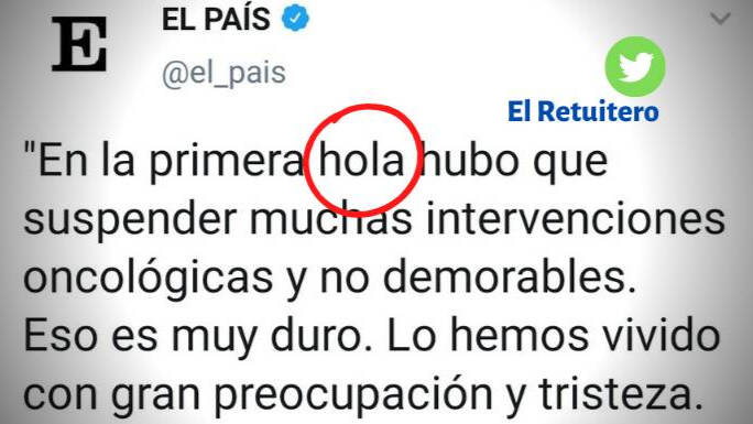 El País, saludando a la pandemia