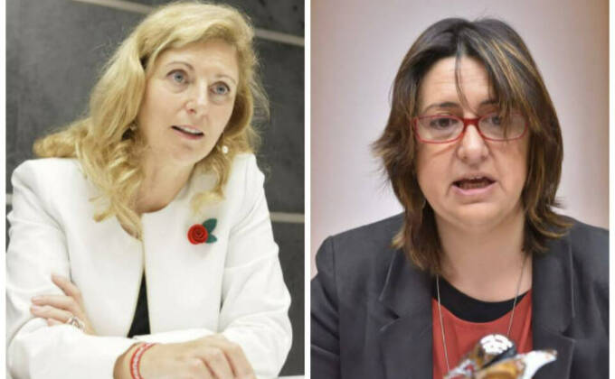 La alcaldesa de Castellón, Amparo Marco, y la consellera de Transparencia, Rosa Pérez Garijo