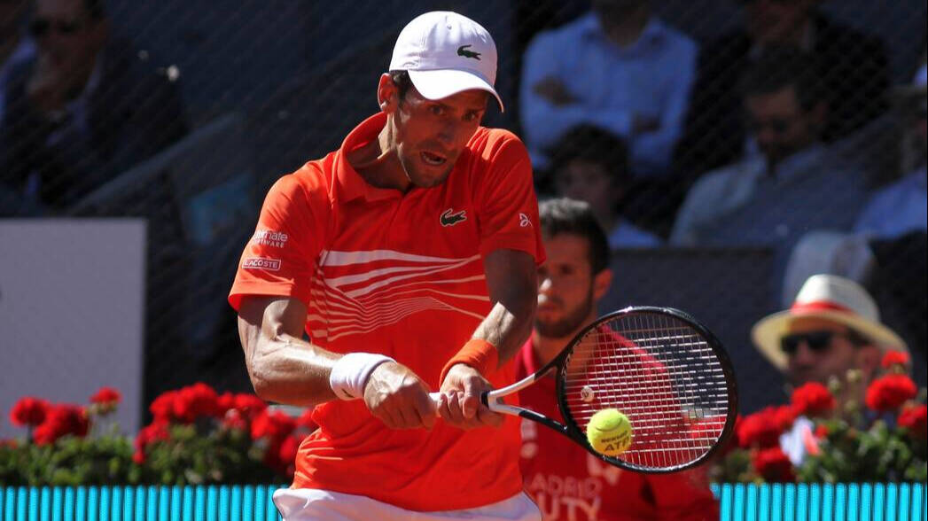 Novak Djokovic, en una de sus más recientes participación en el Mutua Madrid Open. 