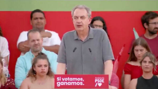 Zapatero en el mitin de Andalucía donde defendió a Griñán 